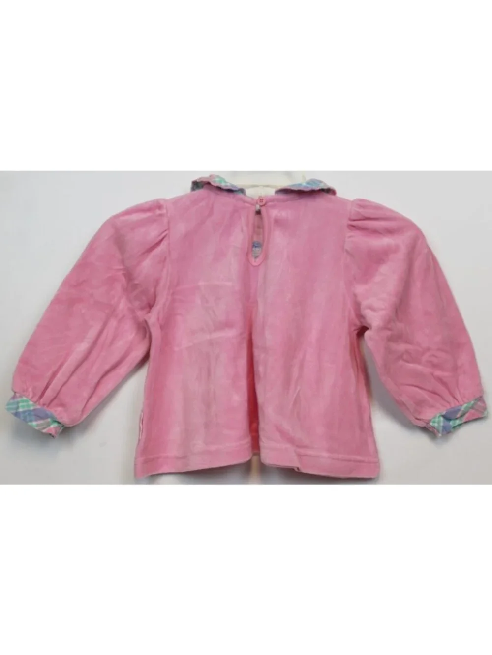 Vtg 90s Healthtex 4T Pink 2pc Shirt Pants Plaid Velour Turtleneck Polar Bear